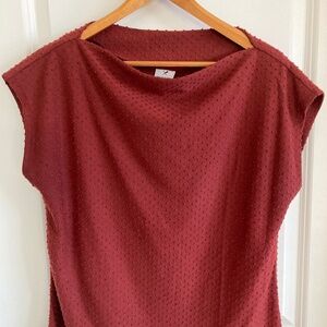 Denver Hayes Cowl Neck Sleeveless Blouse, Rusty Earthy Color Sz S